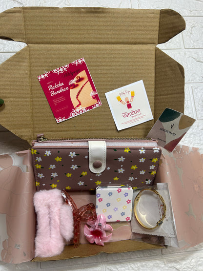 Soft Brown Blossom Rakhi Luxe Gift Box