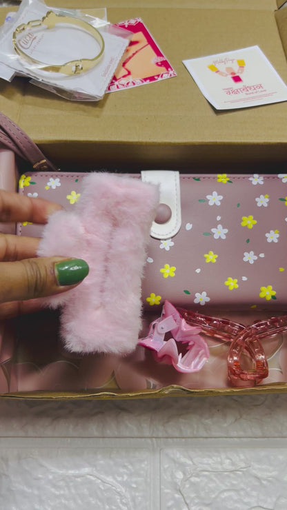 Soft Brown Blossom Rakhi Luxe Gift Box