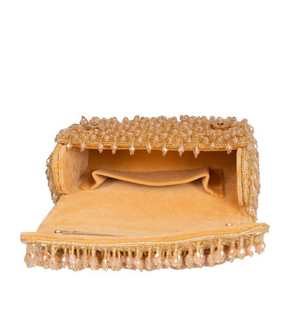 Golden Beaded Handbag.
